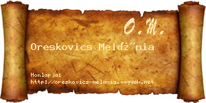 Oreskovics Melánia névjegykártya